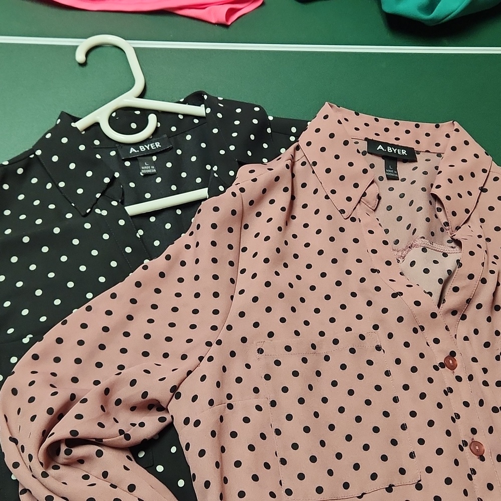 Two A. BYER Size Large Blouses